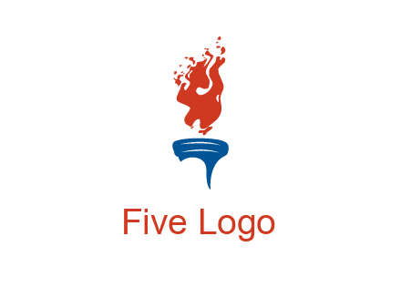 flaming torch sports logo