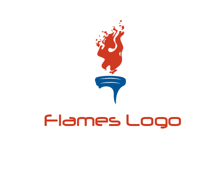 flaming torch sports logo