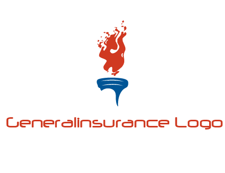flaming torch sports logo