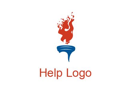 flaming torch sports logo