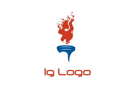 flaming torch sports logo