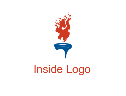 flaming torch sports logo