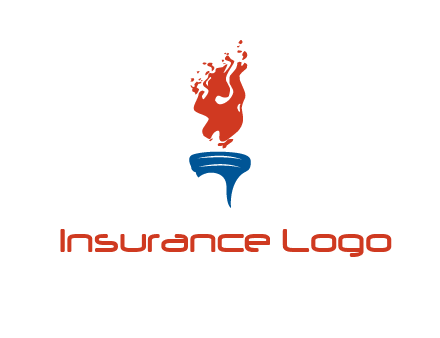 flaming torch sports logo