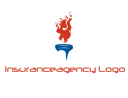 flaming torch sports logo