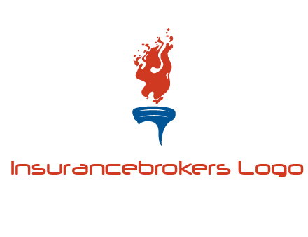 flaming torch sports logo