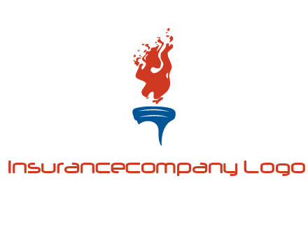 flaming torch sports logo