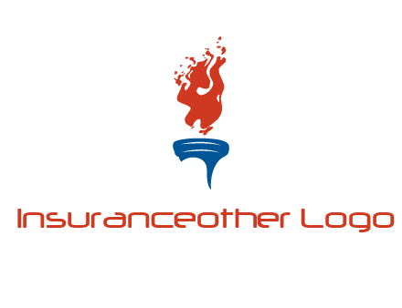 flaming torch sports logo