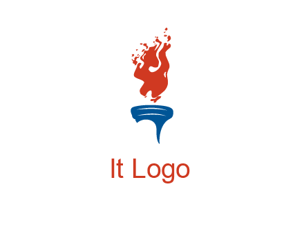 flaming torch sports logo