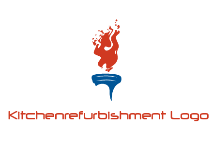 flaming torch sports logo