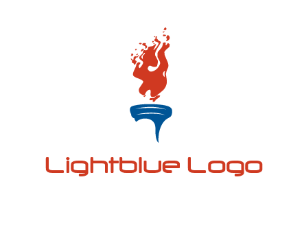 flaming torch sports logo