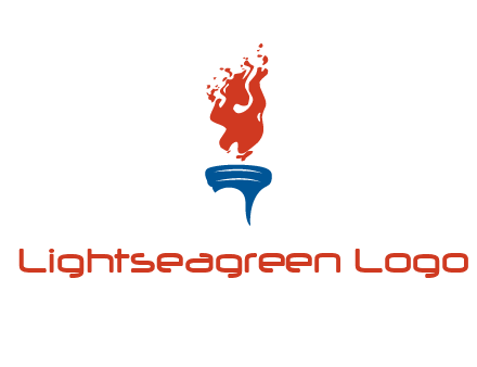 flaming torch sports logo