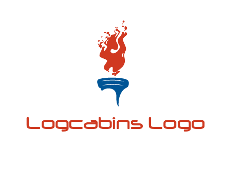 flaming torch sports logo