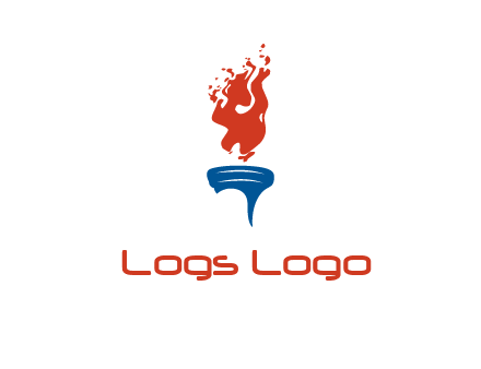 flaming torch sports logo