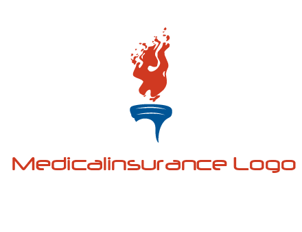 flaming torch sports logo
