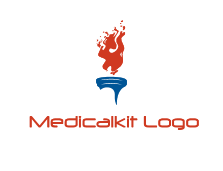 flaming torch sports logo