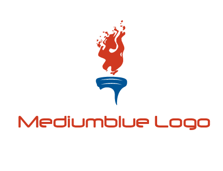 flaming torch sports logo