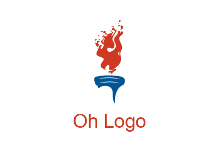 flaming torch sports logo