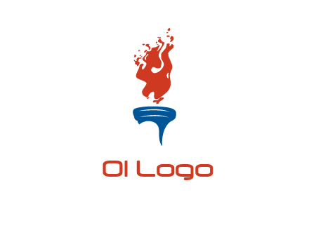 flaming torch sports logo