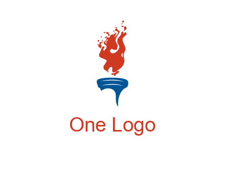 flaming torch sports logo