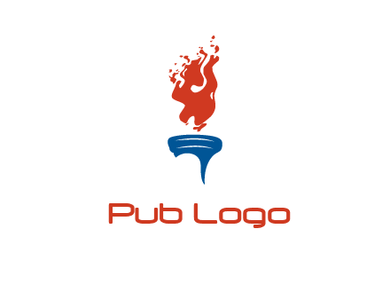 flaming torch sports logo