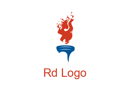 flaming torch sports logo