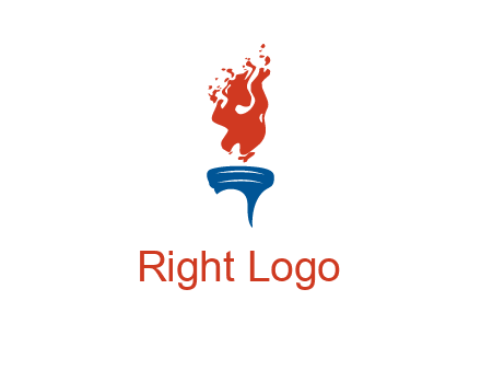 flaming torch sports logo
