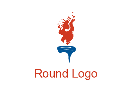 flaming torch sports logo