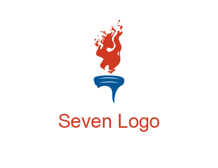 flaming torch sports logo