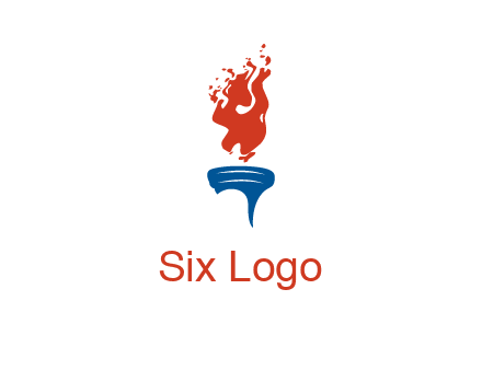 flaming torch sports logo