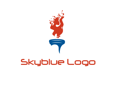 flaming torch sports logo