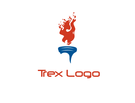 flaming torch sports logo