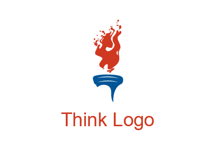 flaming torch sports logo