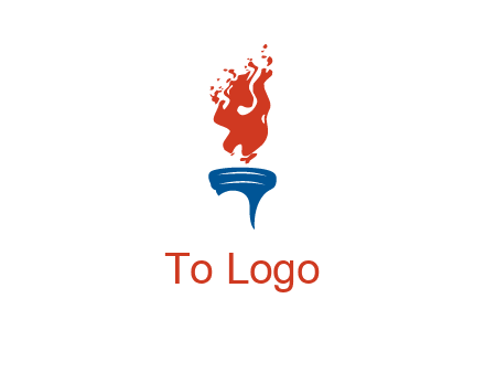 flaming torch sports logo