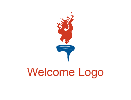 flaming torch sports logo