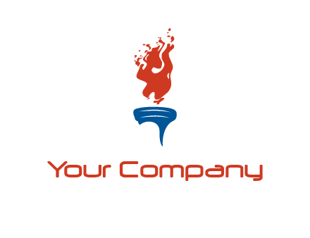flaming torch sports logo