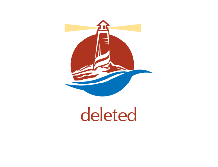 waves and lighthouse in circle insurance logo