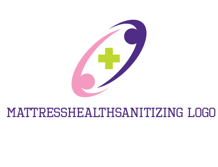 swoosh people around plus healthcare logo