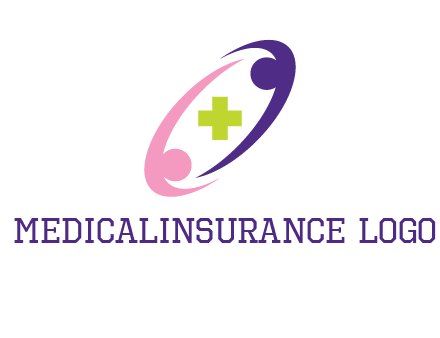 swoosh people around plus healthcare logo