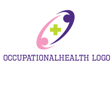 swoosh people around plus healthcare logo