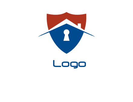 keyhole in shield real estate logo