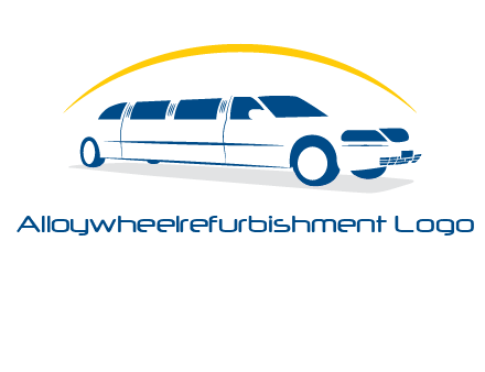 crescent and outline limousine car logo