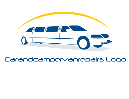 crescent and outline limousine car logo