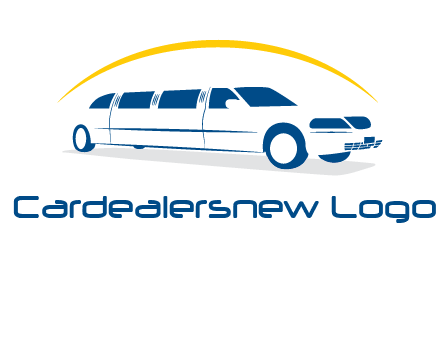 crescent and outline limousine car logo