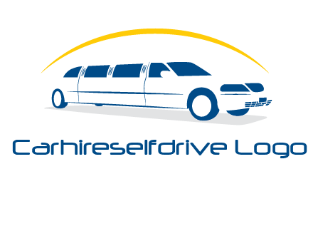 crescent and outline limousine car logo