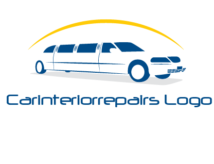crescent and outline limousine car logo