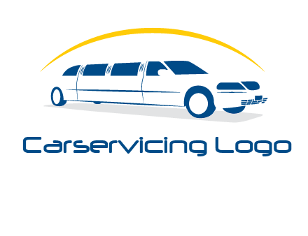crescent and outline limousine car logo