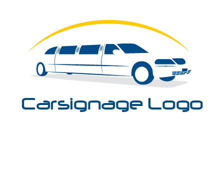 crescent and outline limousine car logo