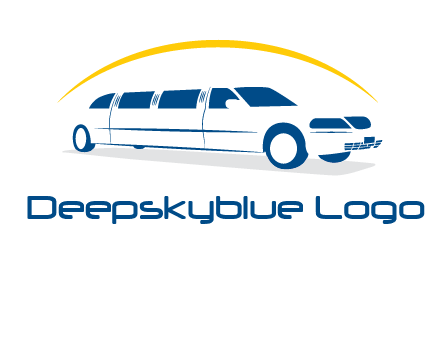 crescent and outline limousine car logo