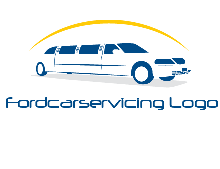 crescent and outline limousine car logo