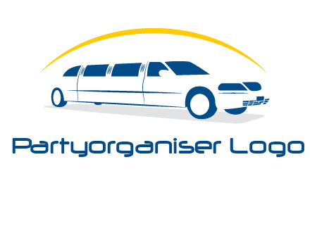 crescent and outline limousine car logo